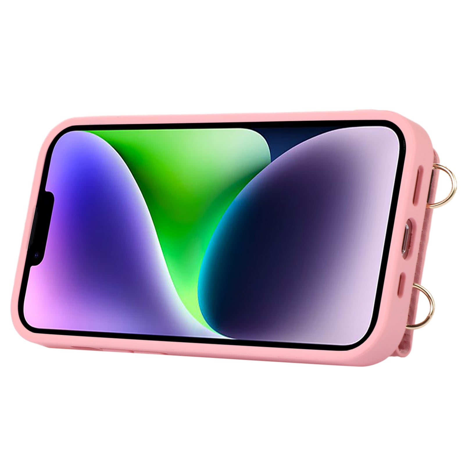 Anti-drop Cover for iPhone 14 Plus Card Holder Hand Strap Leather TPU Phone Kickstand Case with Shoulder Strap Anti-drop Cover for iPhone 14 Plus Card Holder Hand Strap Leather TPU Phone Kickstand Case with Shoulder Strap